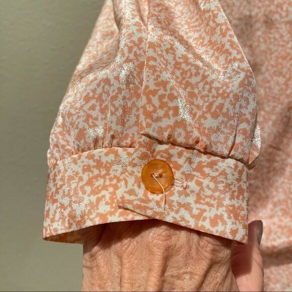 Vintage 80’s pink geometric layered blouson blouse - Picture 8 of 15